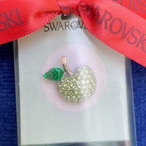 Swarovski green apple pin